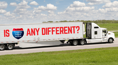 Semi-truck with Superior Trucking Payroll Service logo on it. It asks if STPS is any different than other payroll services.