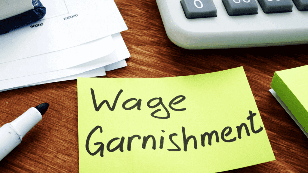 post it with wage garnishment note