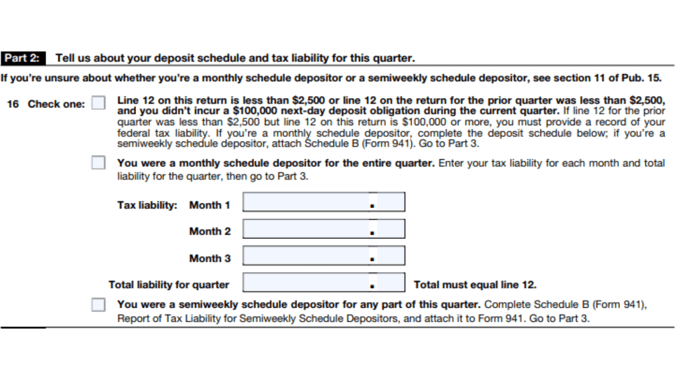 IRS 941 monthly detail